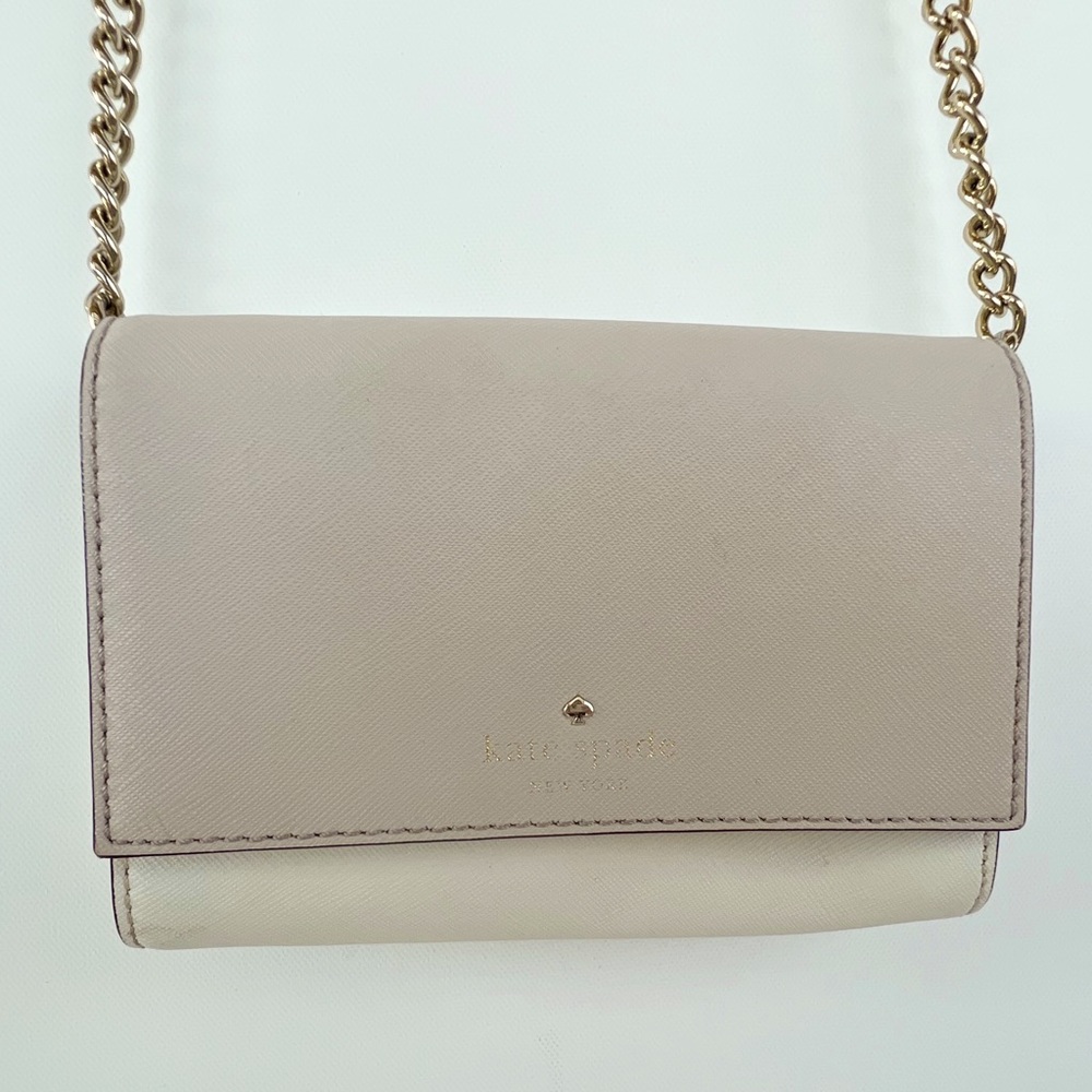 Kate Spade Small Crossbody Clutch Cream Nude Chain